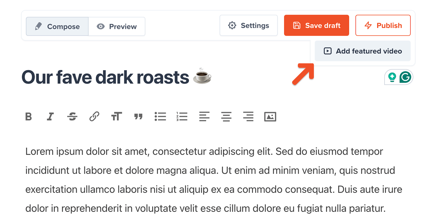Add featured video