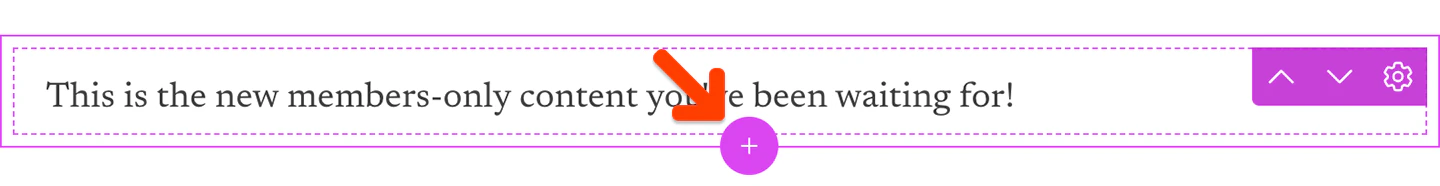 Add block below button