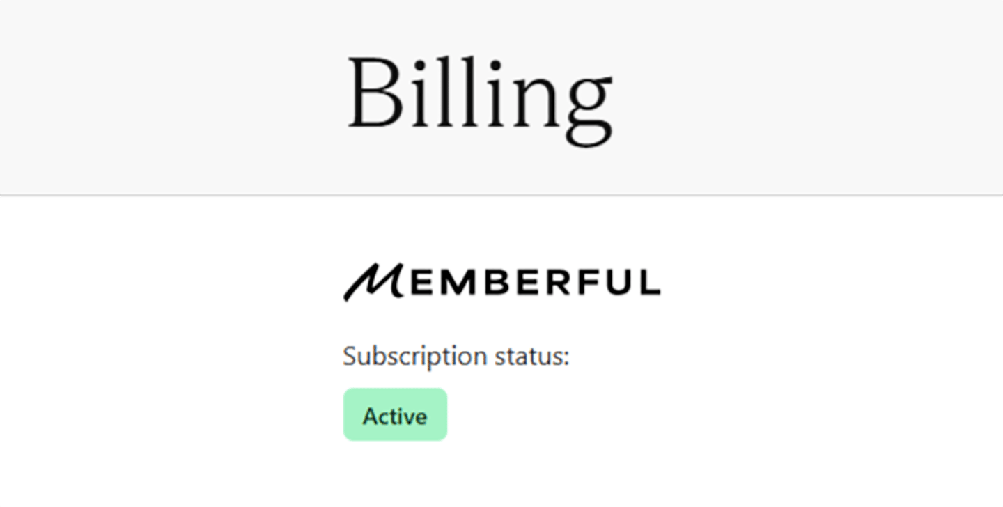Active Memberful monthly plan