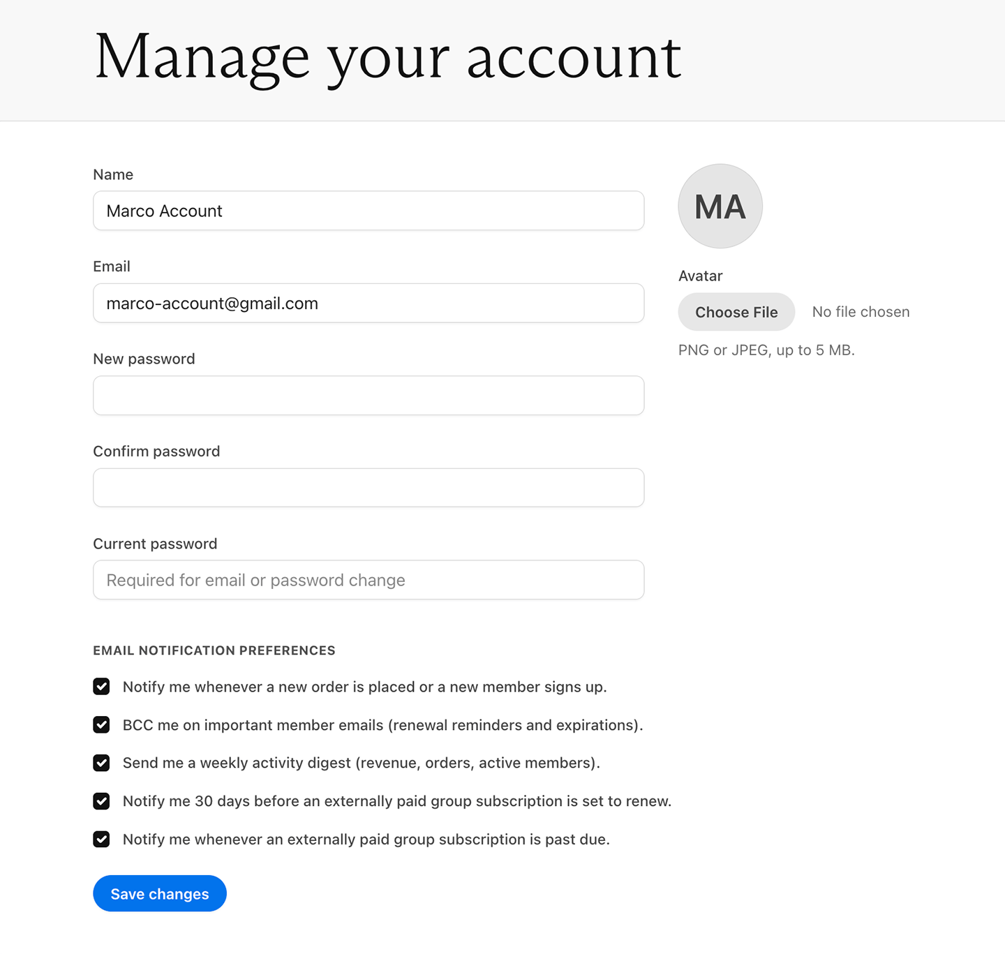 Manage your Memberful email notification preferences