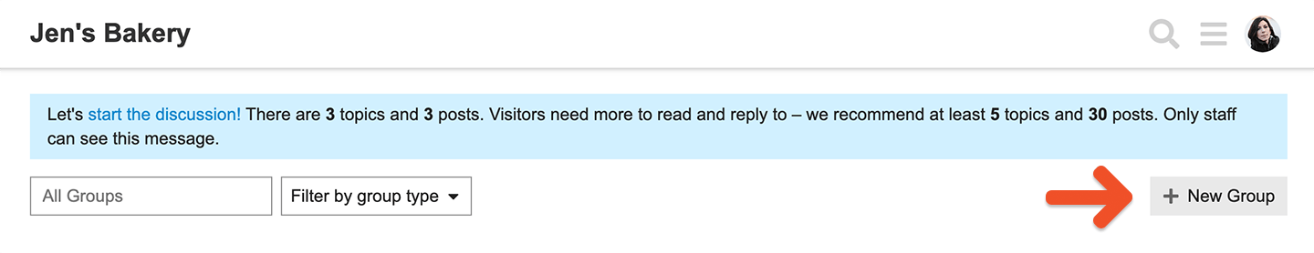 Creating a new Discourse group