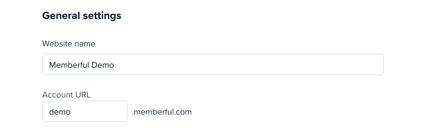 Website account URL