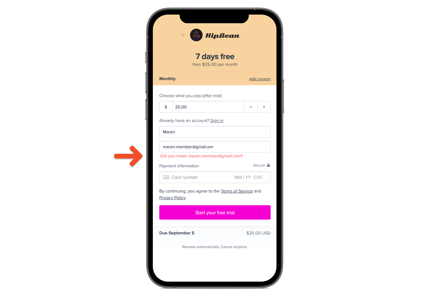 Email
validation