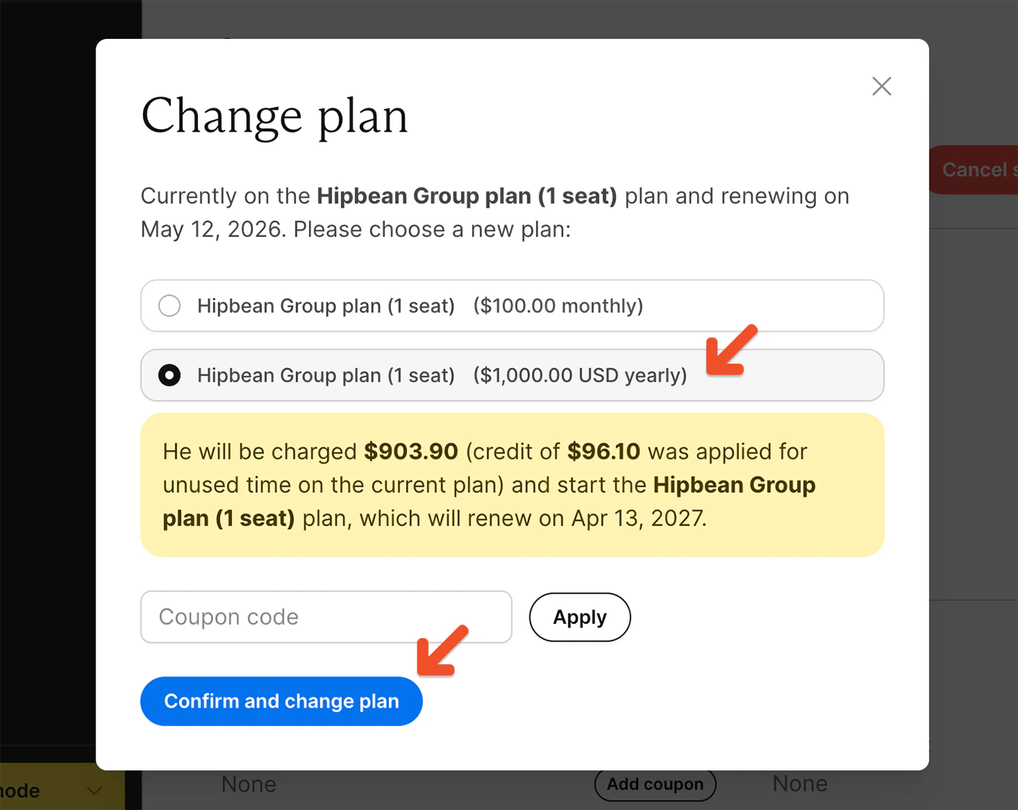 Select the managers's plan