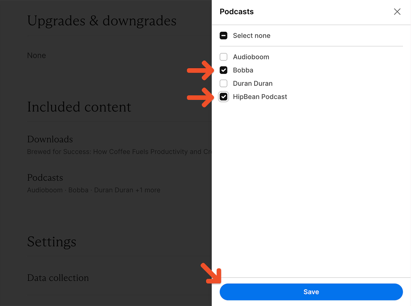 Add podcast to an individual plan