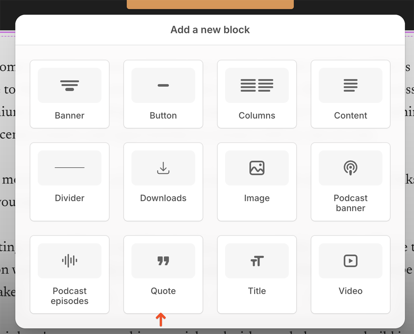 Pick block type