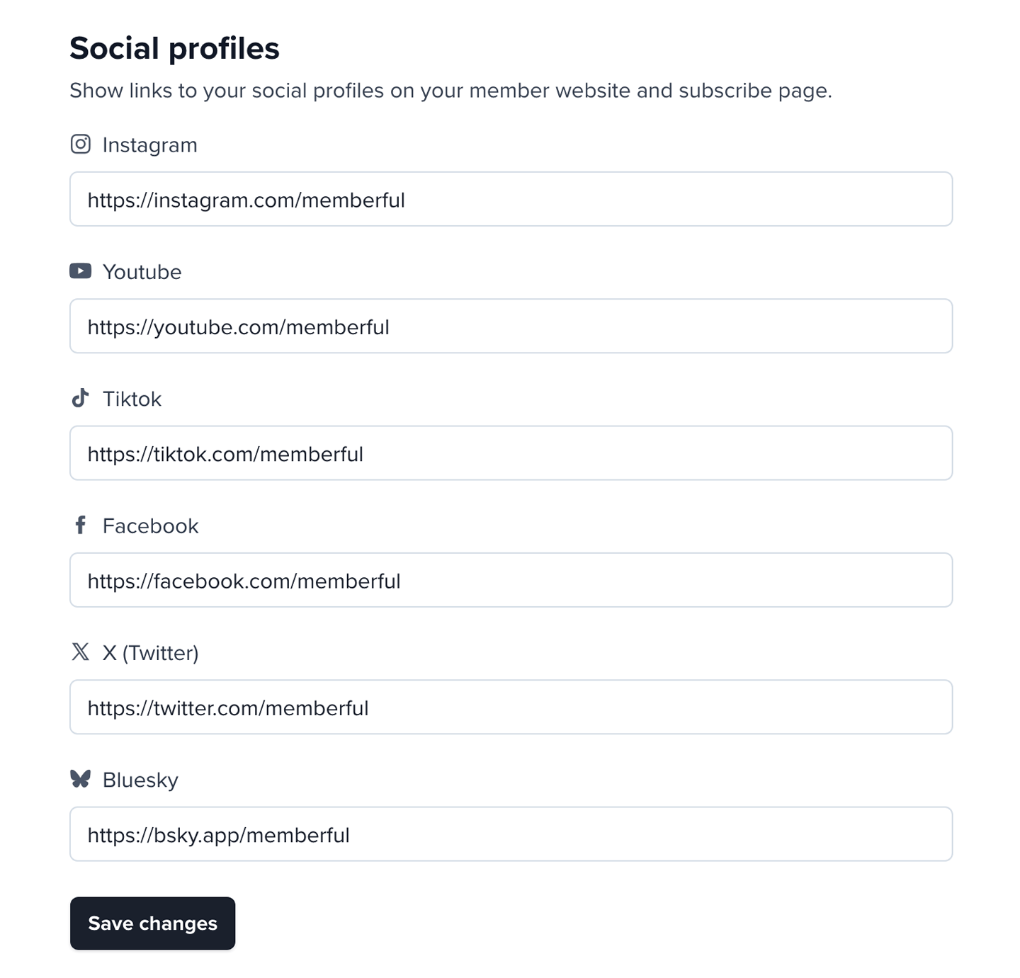 Social media links