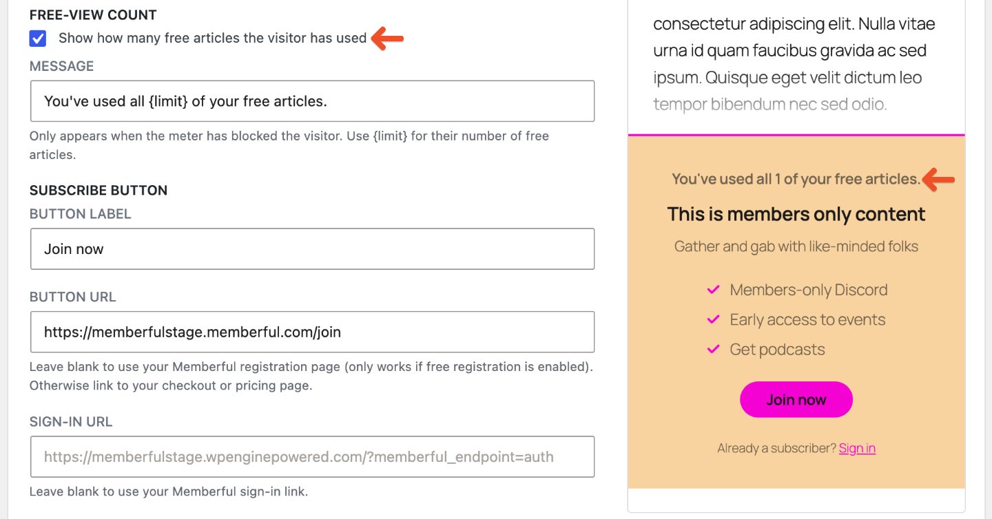 Free View Count Setting