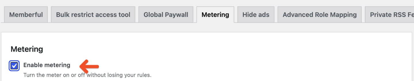 Memberful Metering Enable