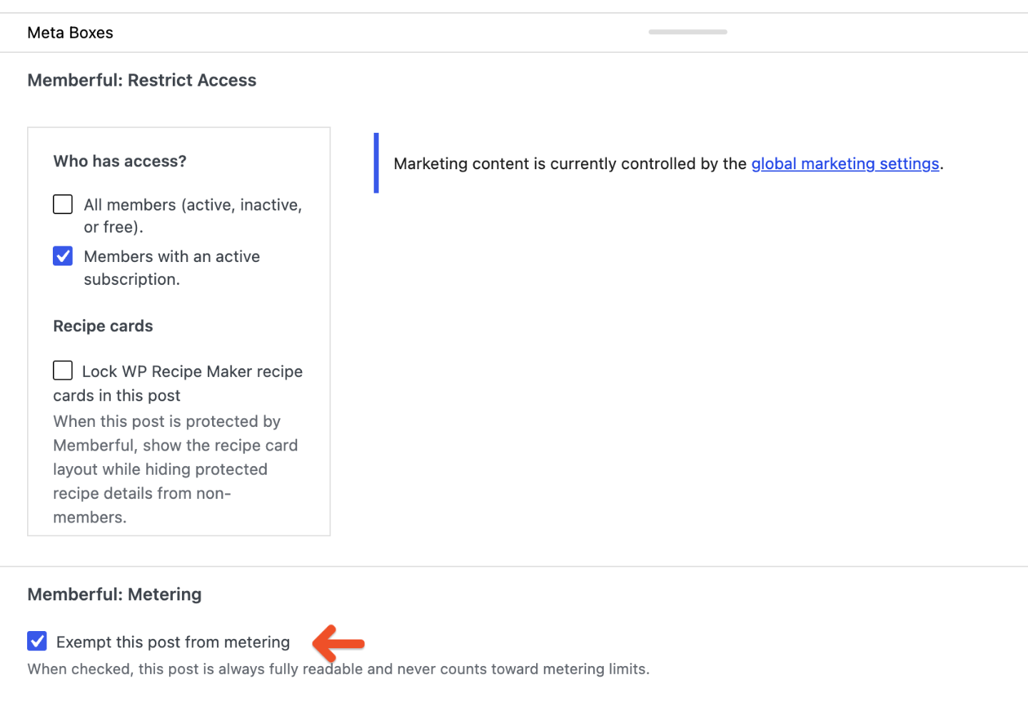 Metering Exempt Post