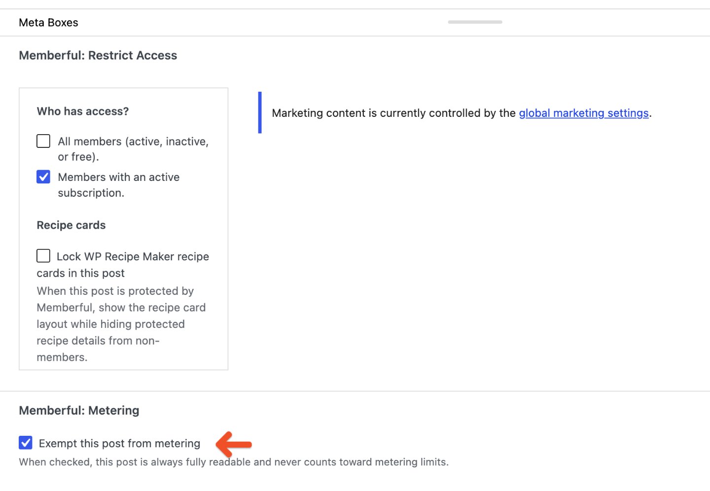 Metering Exempt Post