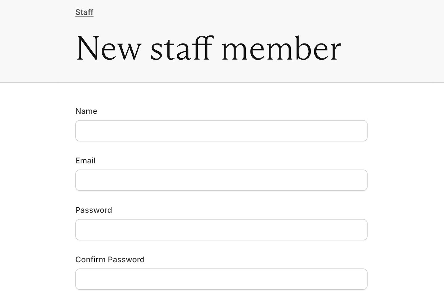 Enter personal information