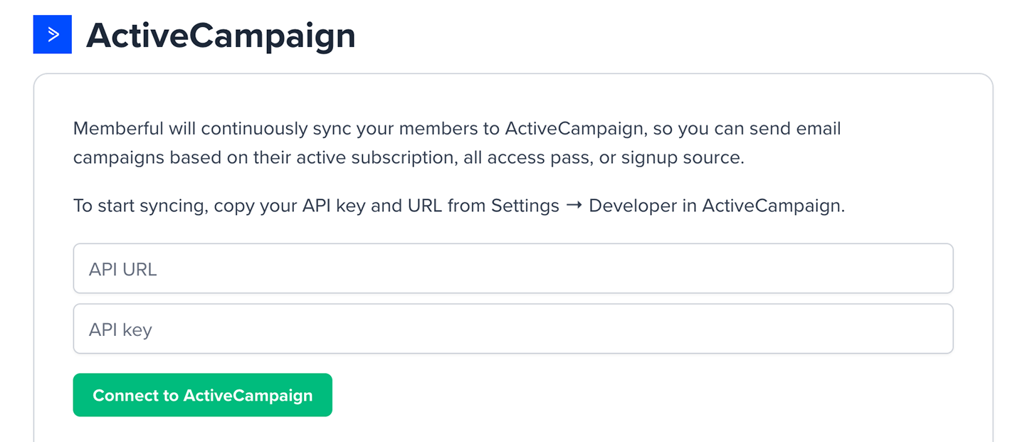 Connect to ActiveCampaign