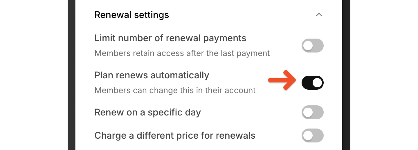 Automatic renewals