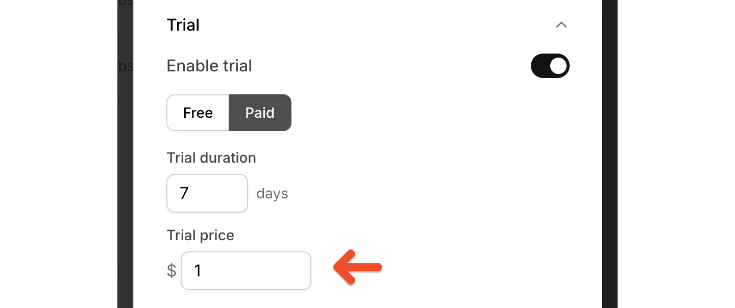 Paid trial