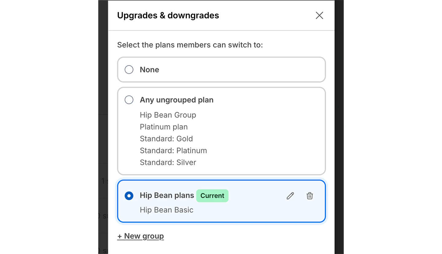 Switching between plans
