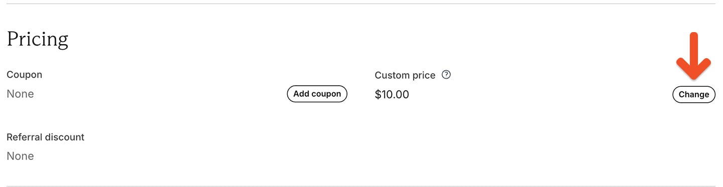 Edit price