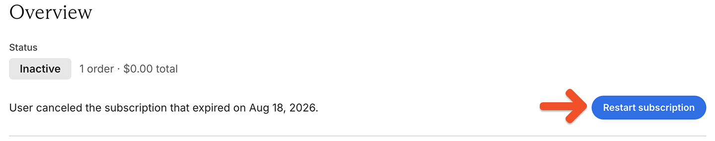 Restart subscription