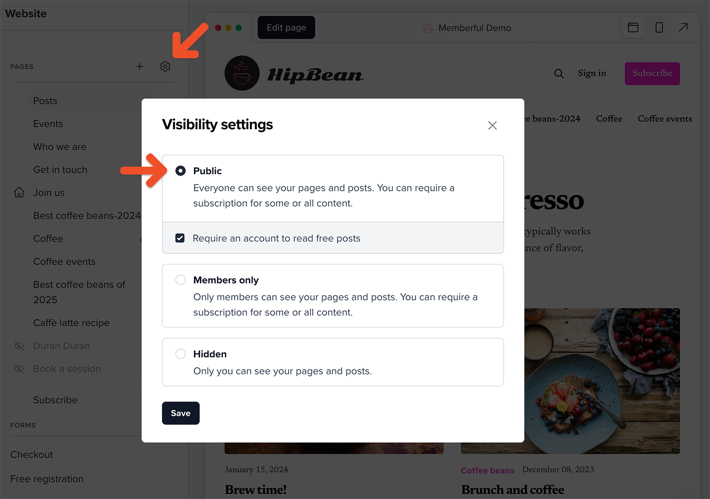 Public Visibility Setting