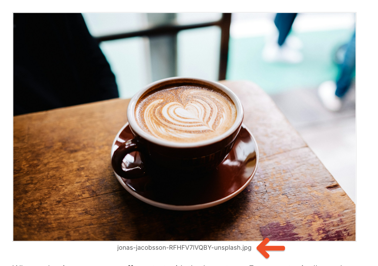 Edit image caption