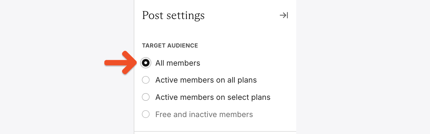 Post audience target