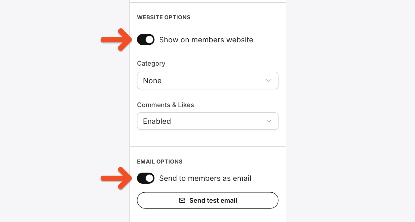 Publish via email or website