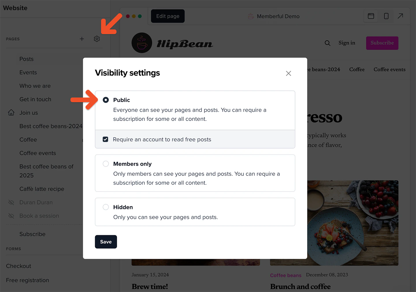 Public Visibility Setting