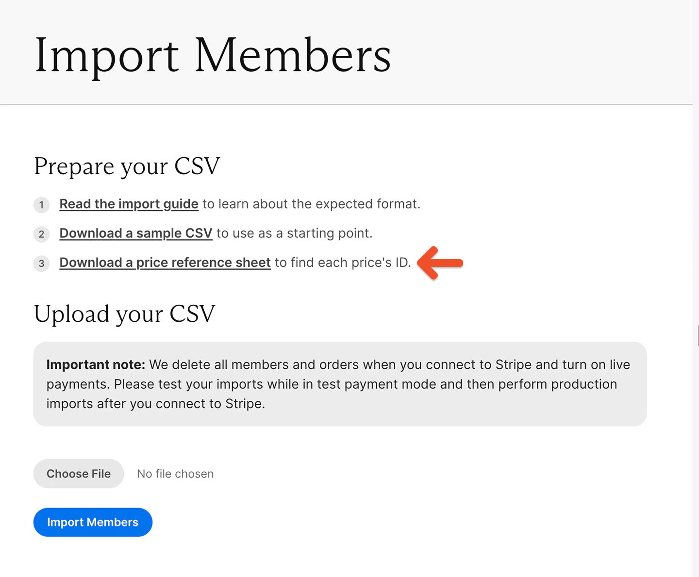 Download the price reference file