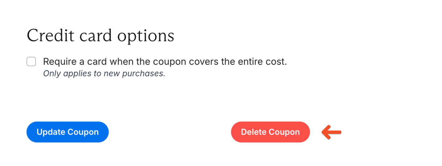 Delete a coupon
