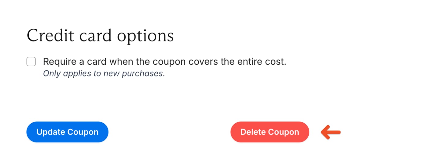 Delete a coupon