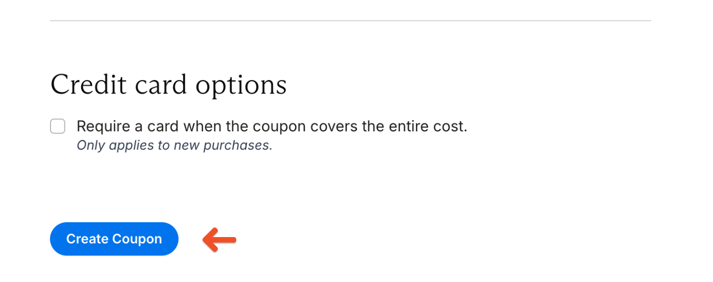 Create coupon