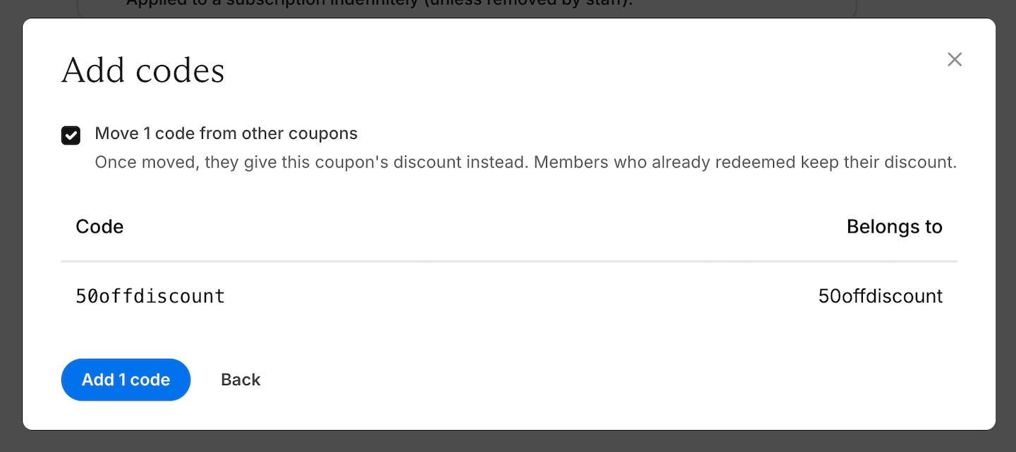 Coupon label field