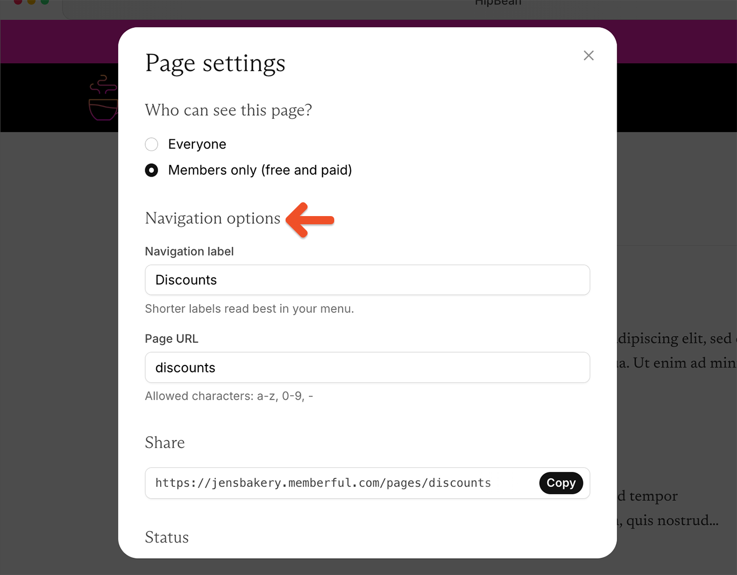 Edit navigation links