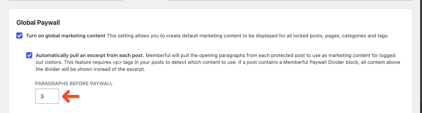 Paragraphs before paywall