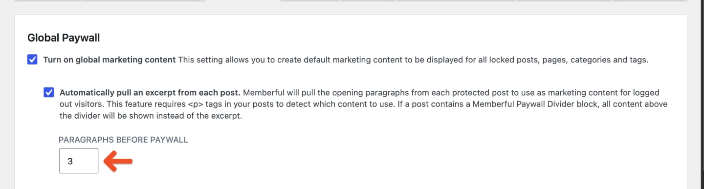 Paragraphs before paywall
