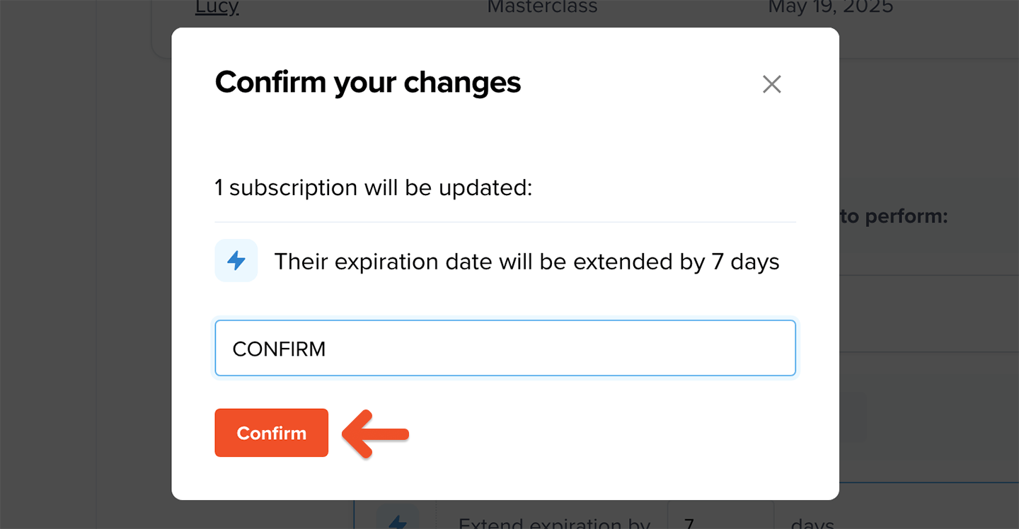 Confirm action