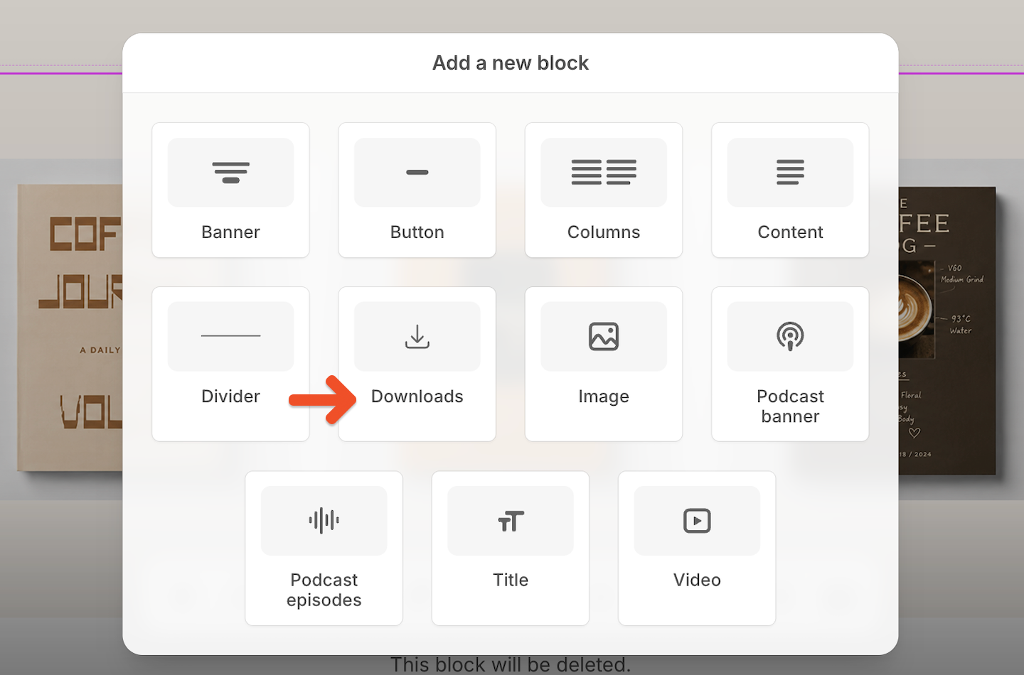 Downloads block