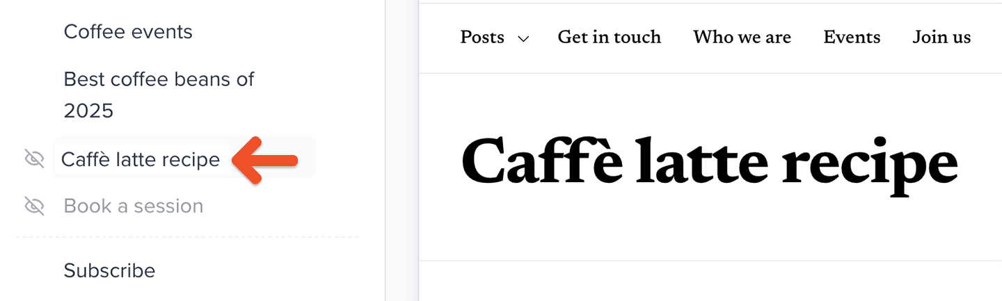 Published page
