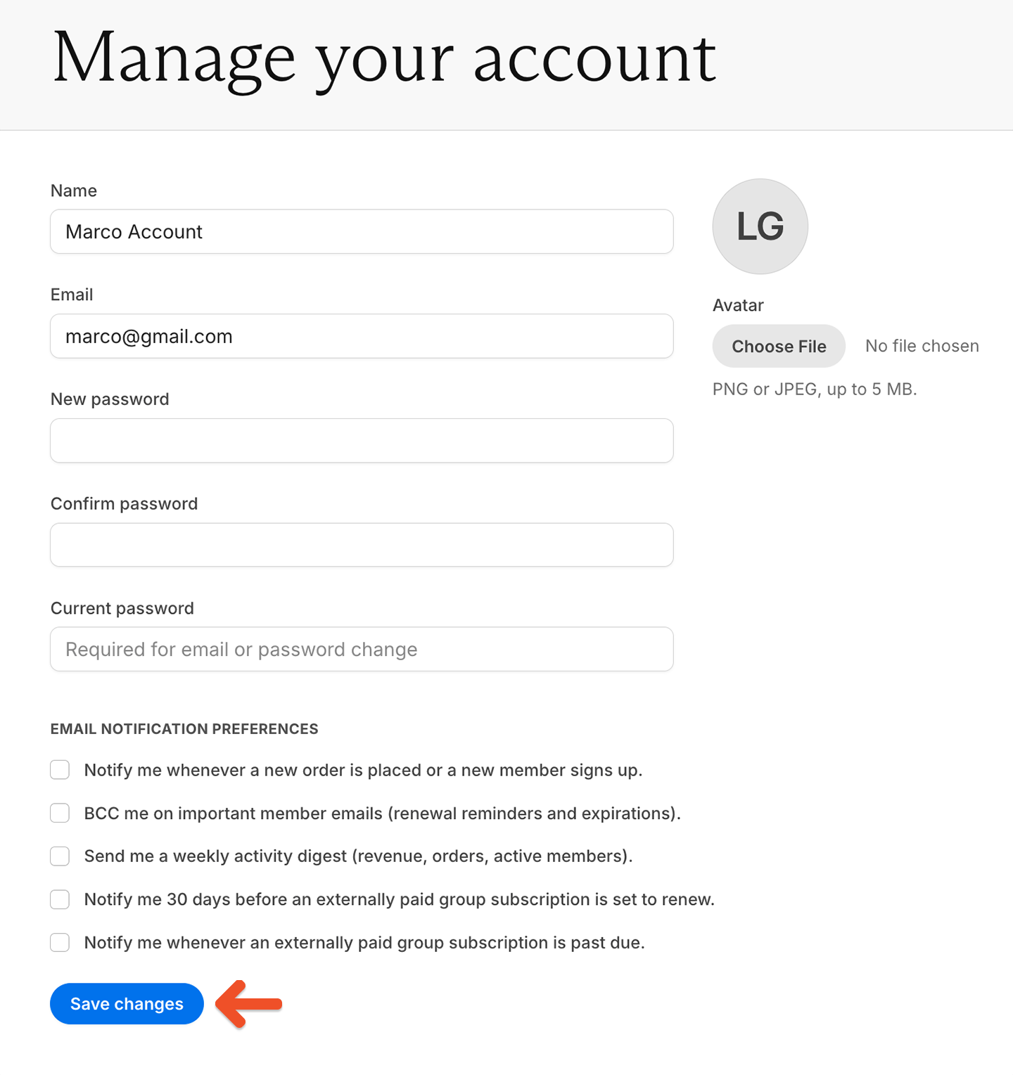 Manage Your Account