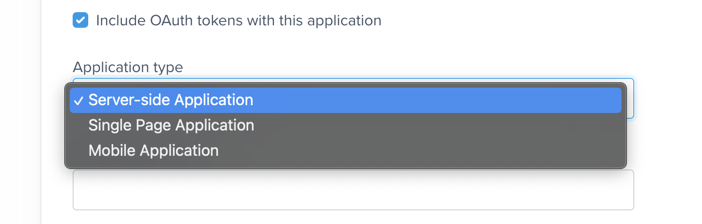 Include OAuth tokens with this application