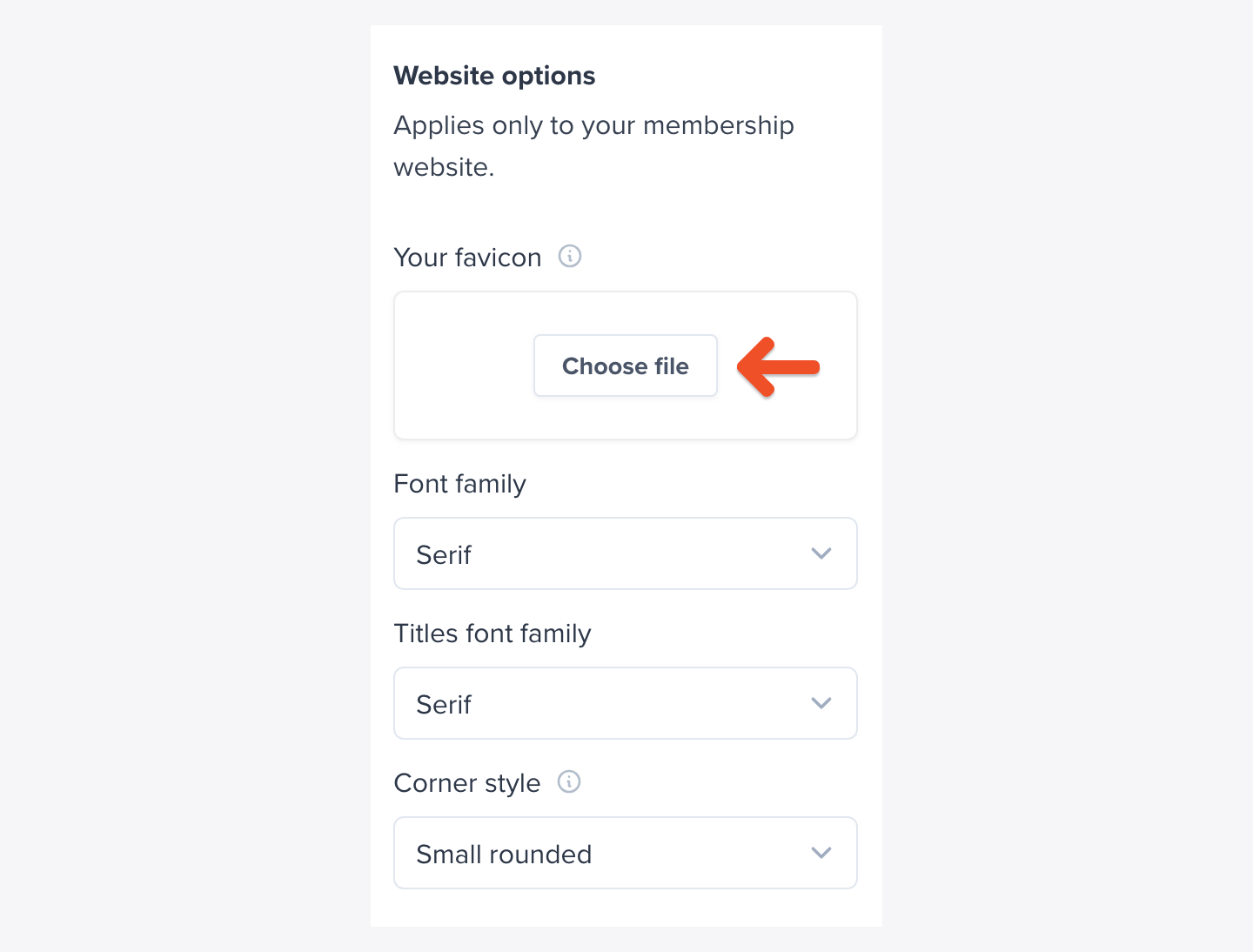 Choose a favicon to upload
