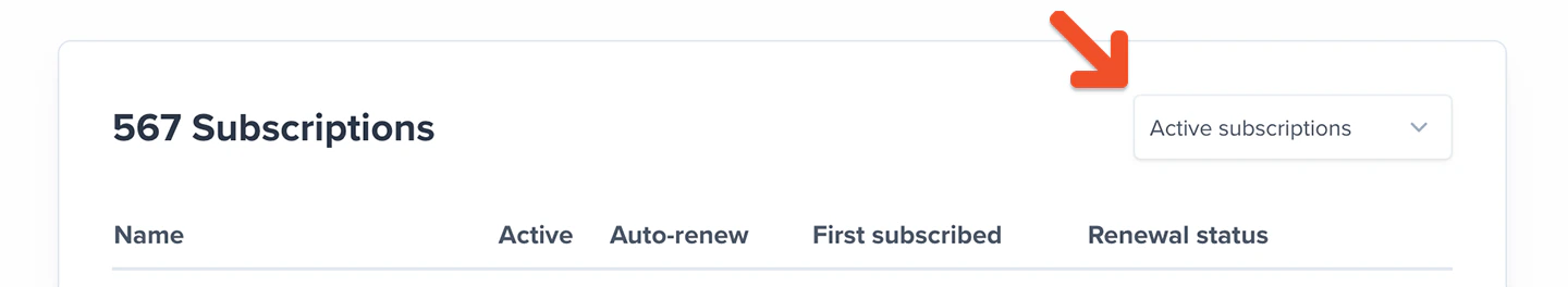 Subscription filters