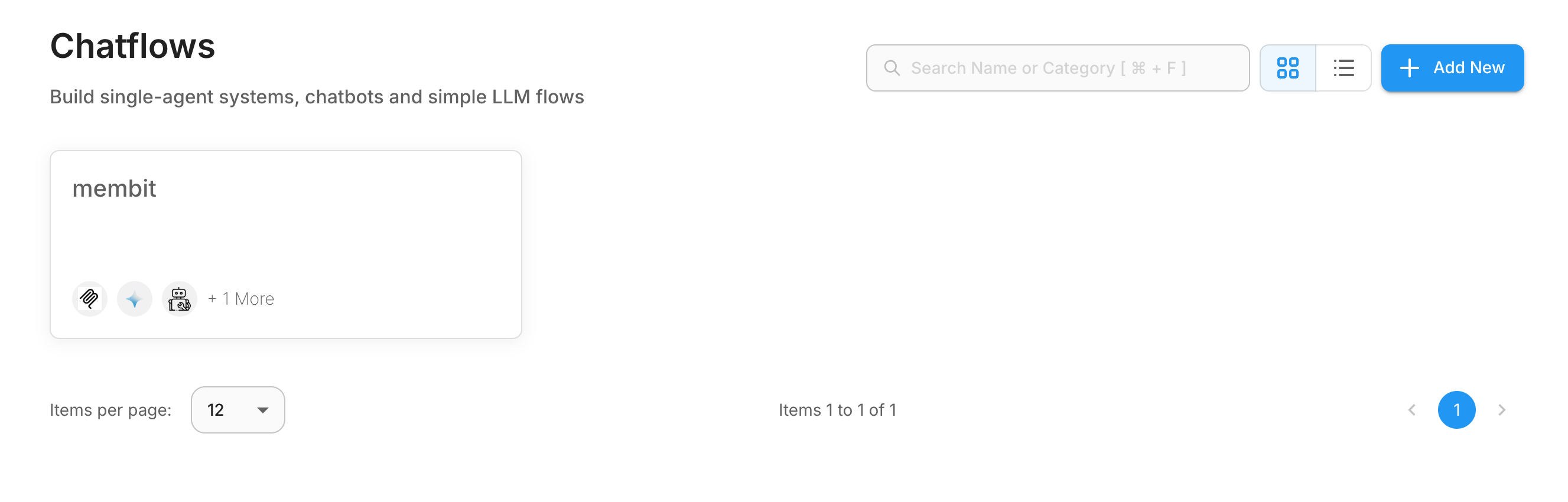 Flowise add new chatflow button