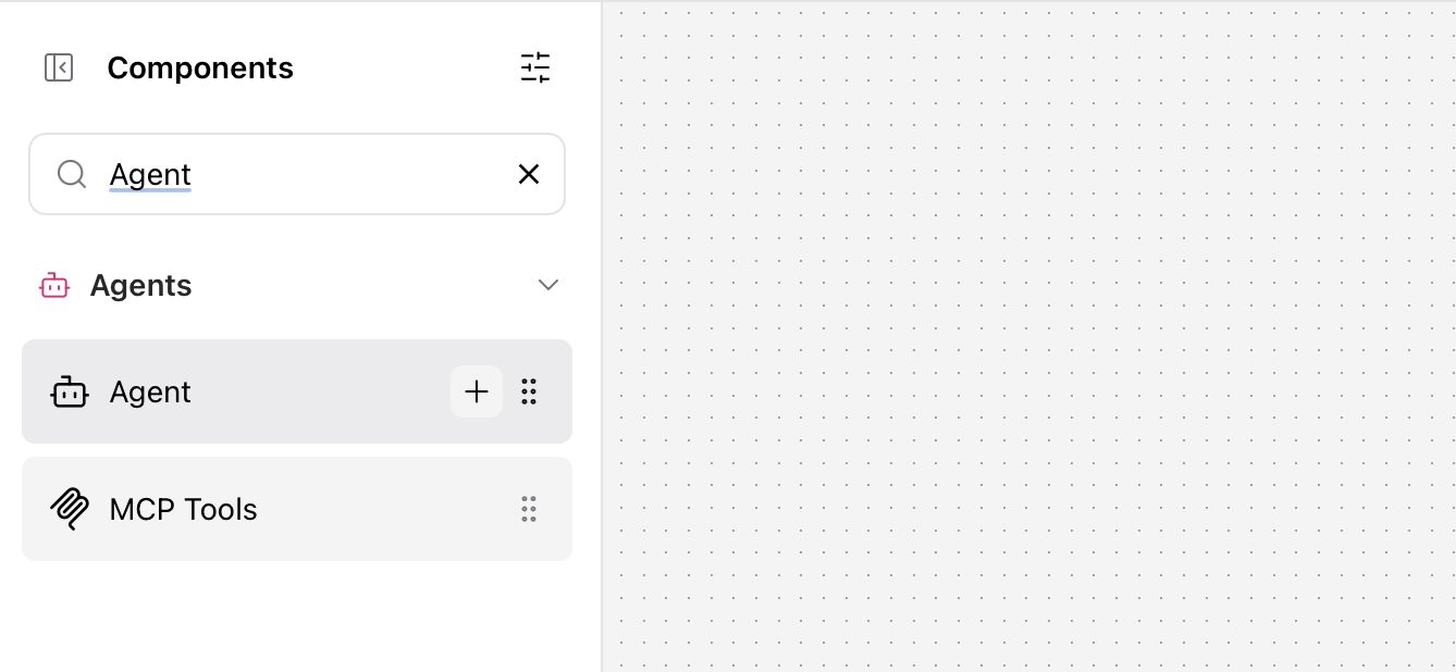 Agent component in Langflow component library