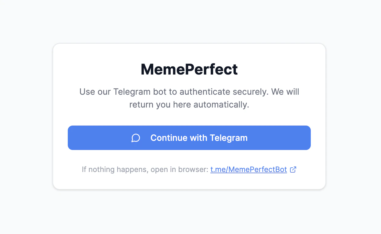 Telegram login page Telegram login page