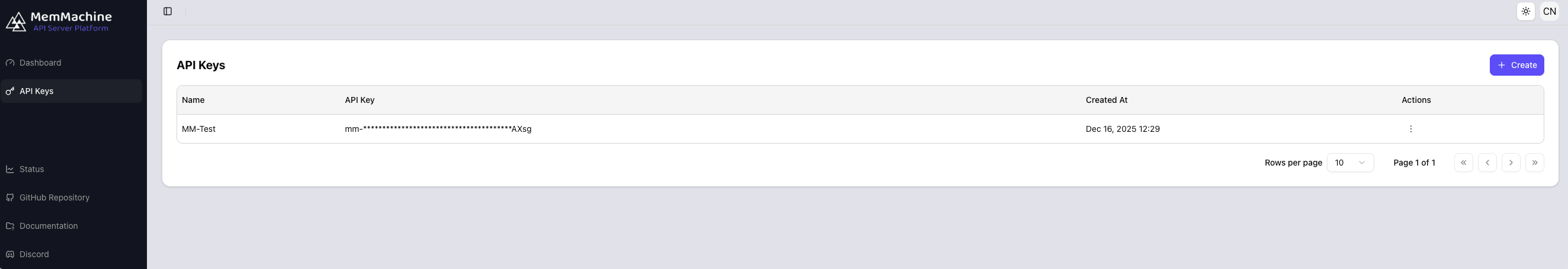 API Key Management - MemMachine Documentation