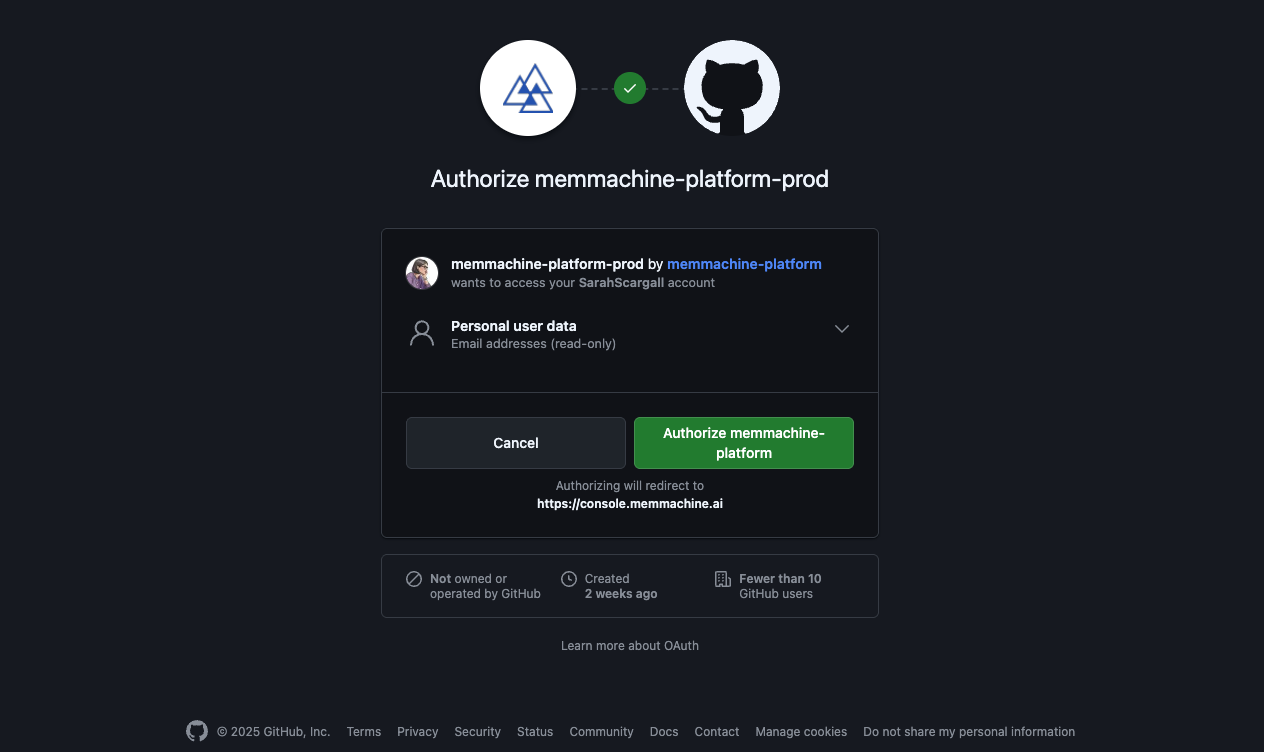 Github Authorization Screen