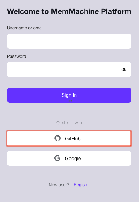 Login via Github