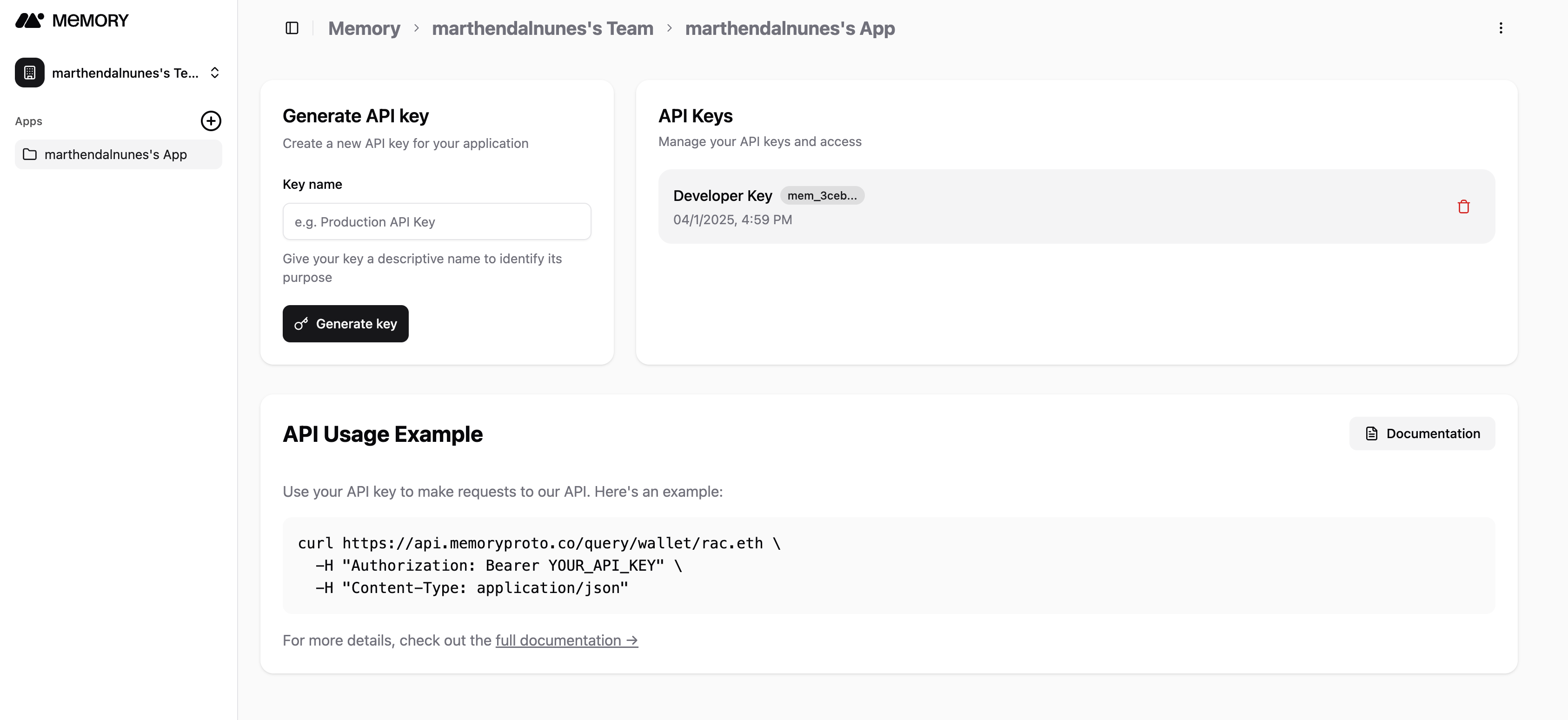 Developer Dashboard