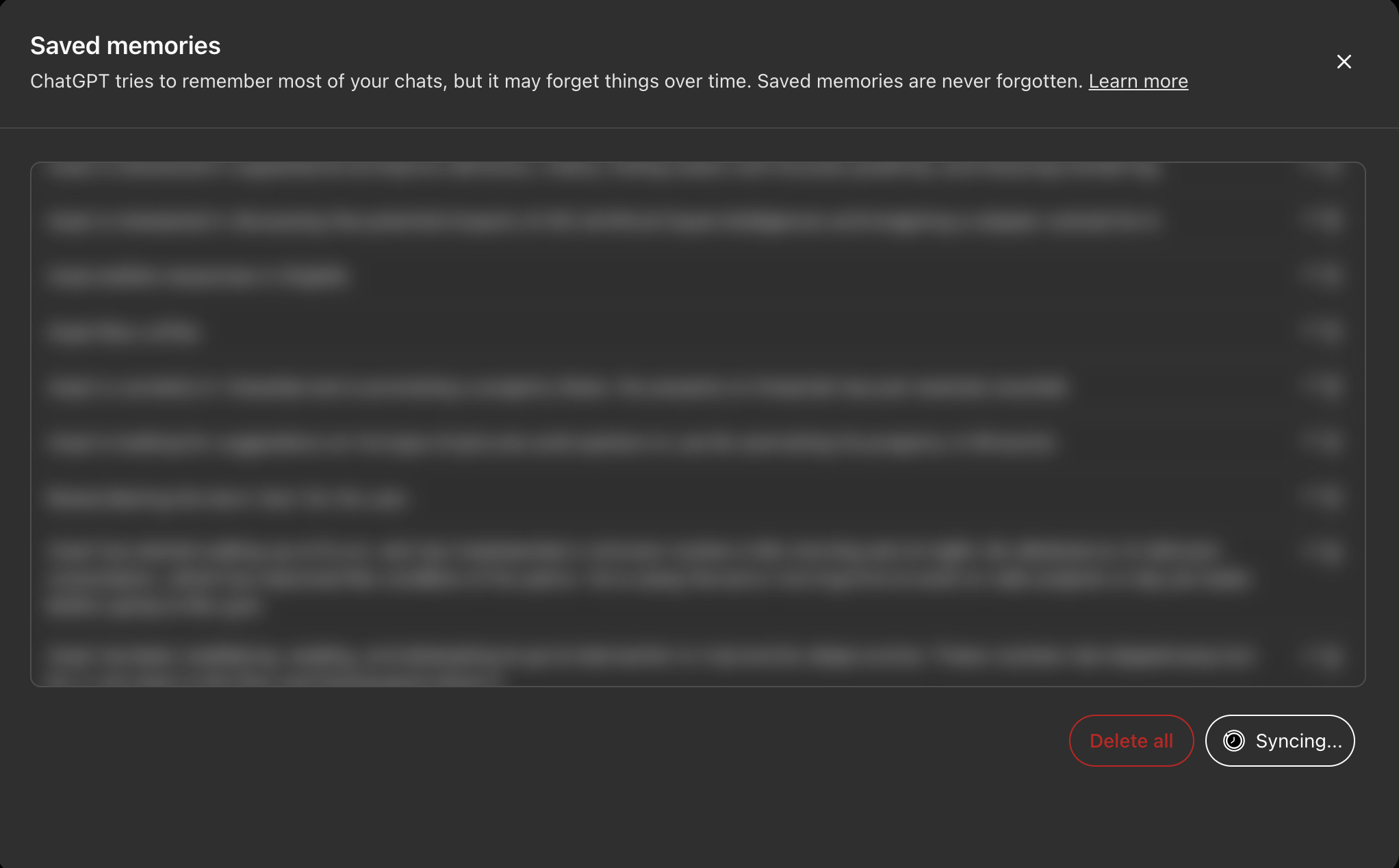 Syncing Progress